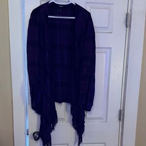 Torrid Purple Plaid Cardigan